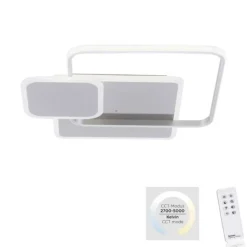 LED Deckenleuchte, stahlfarben, modern, Lichtfarbensteuerung, dimmbar