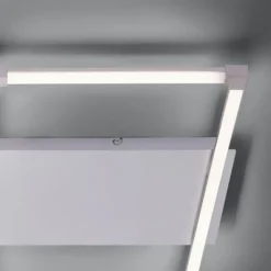 LED Deckenleuchte, stahlfarben, quadratisch, modern, 78x74cm