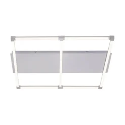 LED Deckenleuchte, stahlfarben, quadratisch, modern, 78x74cm