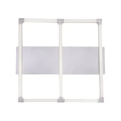LED Deckenleuchte, stahlfarben, quadratisch, modern, 58x54cm, warmweiß