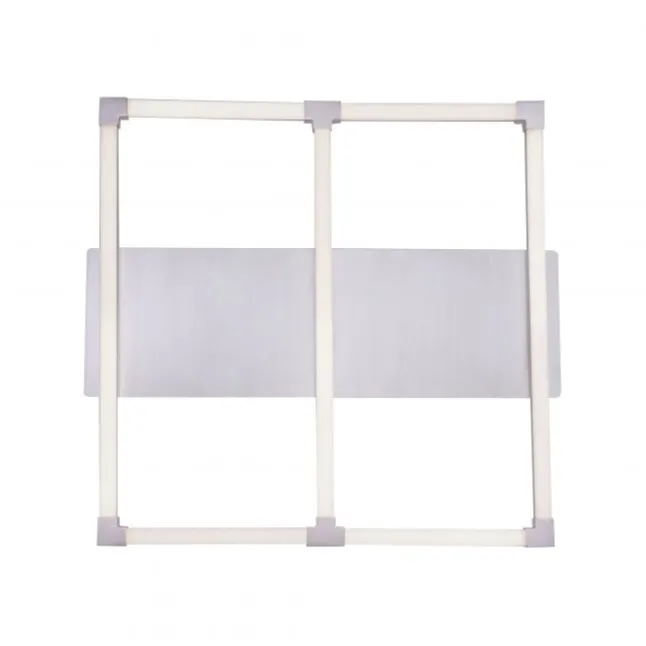 LED Deckenleuchte, stahlfarben, quadratisch, modern, 58x54cm, warmweiß