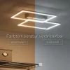 LED-Deckenleuchte, stahlfarben, modern, 2 Leuchtrahmen, CCT-Steuerung