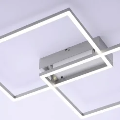 LED-Deckenleuchte, stahlfarben, modern, 2 Leuchtrahmen, CCT-Steuerung