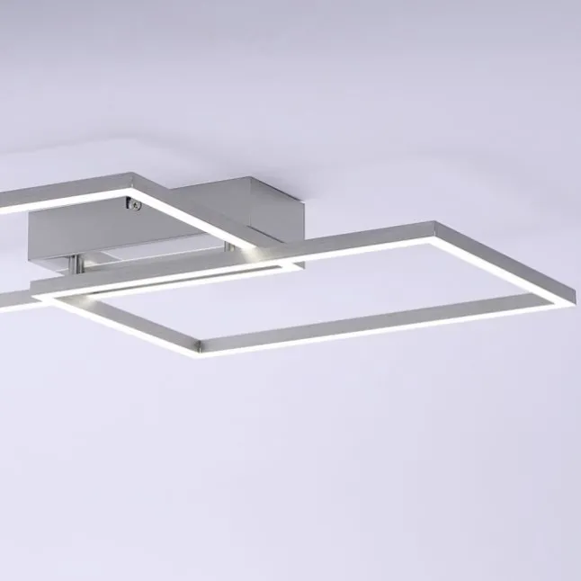 LED-Deckenleuchte, stahlfarben, modern, 2 Leuchtrahmen, CCT-Steuerung