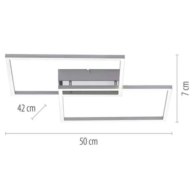 LED-Deckenleuchte, stahlfarben, modern, 2 Leuchtrahmen, CCT-Steuerung