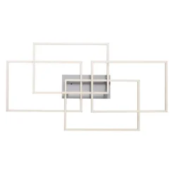 LED Deckenleuchte, stahlfarben, modern, geometrisches Design