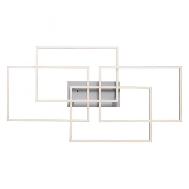 LED Deckenleuchte, stahlfarben, modern, geometrisches Design