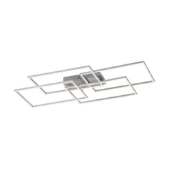 LED Deckenleuchte, stahlfarben, modern, geometrisches Design