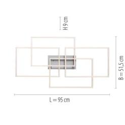 LED Deckenleuchte, stahlfarben, modern, geometrisches Design