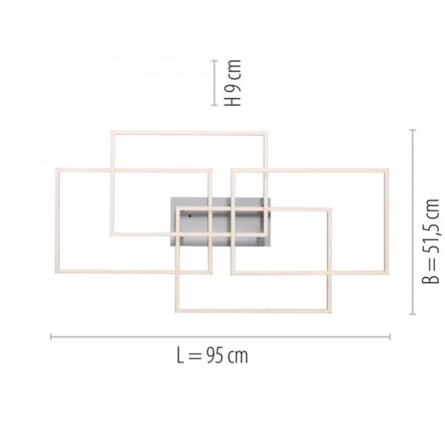 LED Deckenleuchte, stahlfarben, modern, geometrisches Design