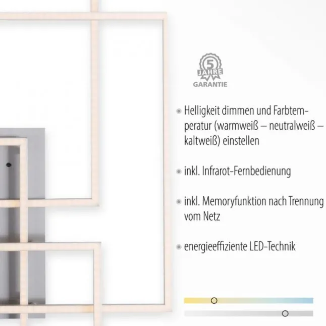LED Deckenleuchte, stahlfarben, modern, geometrisches Design