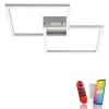 LED Deckenleuchte stahlfarben, quadratisch, Smart Home fähig, dimmbar, Fernbedienung