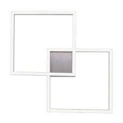 LED Deckenleuchte stahlfarben, quadratisch, Smart Home fähig, dimmbar, Fernbedienung
