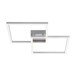 LED Deckenleuchte stahlfarben, quadratisch, Smart Home fähig, dimmbar, Fernbedienung