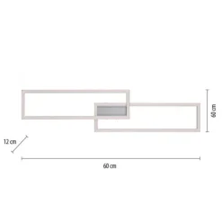 LED Deckenleuchte stahlfarben und quadratisch, im Geometric Look Smart Home fähig