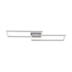 LED Deckenleuchte stahlfarben und quadratisch, im Geometric Look Smart Home fähig