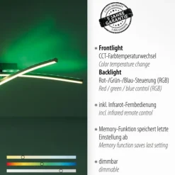 LED-Deckenleuchte, Stahl, Fernbedienung, dimmbar, RGB, CCT