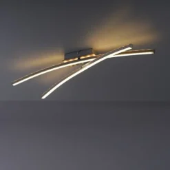 LED-Deckenleuchte, Stahl, Fernbedienung, dimmbar, RGB, CCT
