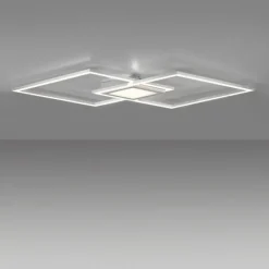 LED Deckenleuchte, stahl, flach, rechteckig, warmweiß
