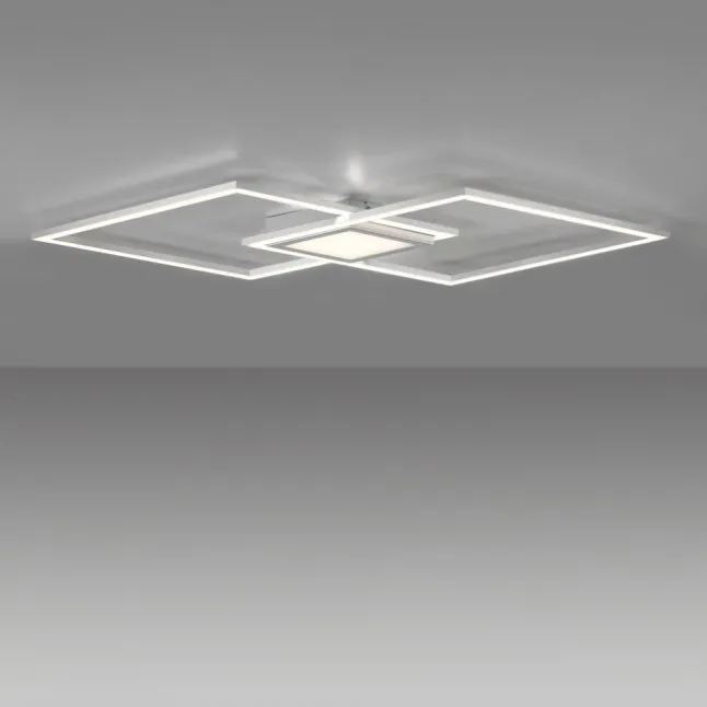 LED Deckenleuchte, stahl, flach, rechteckig, warmweiß