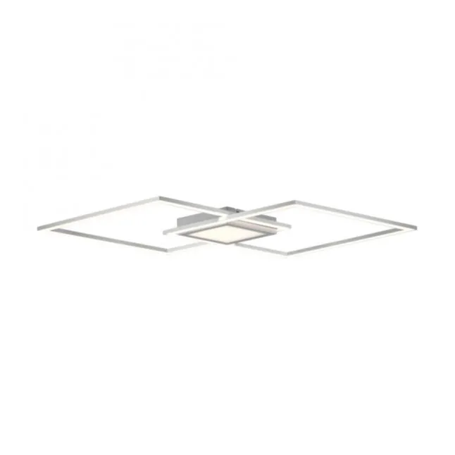 LED Deckenleuchte, stahl, flach, rechteckig, warmweiß