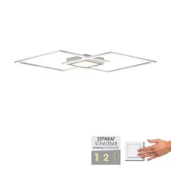LED Deckenleuchte, stahl, flach, rechteckig, warmweiß