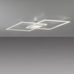 LED Deckenleuchte, stahl, flach, rechteckig, warmweiß