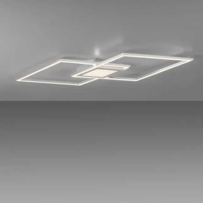 LED Deckenleuchte, stahl, flach, rechteckig, warmweiß