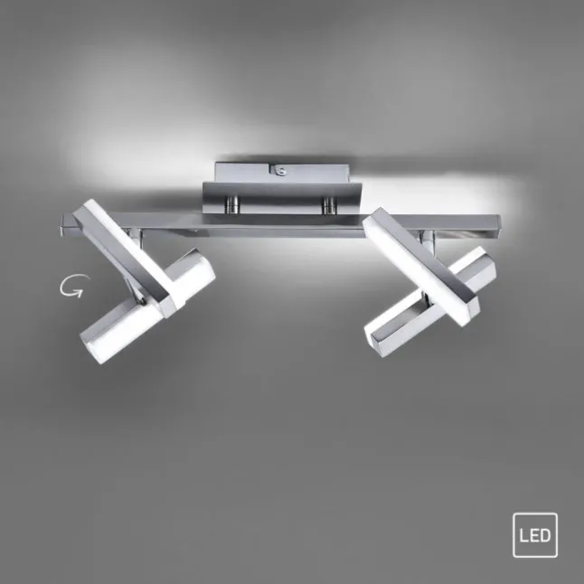LED-Deckenleuchte, Stahl, 4-flammig, dreh und schwenkbar, modern