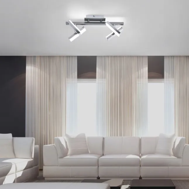 LED-Deckenleuchte, Stahl, 4-flammig, dreh und schwenkbar, modern