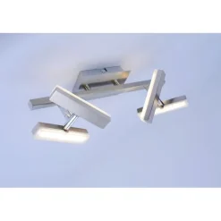 LED-Deckenleuchte, Stahl, 4-flammig, dreh und schwenkbar, modern