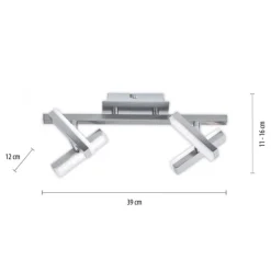 LED-Deckenleuchte, Stahl, 4-flammig, dreh und schwenkbar, modern
