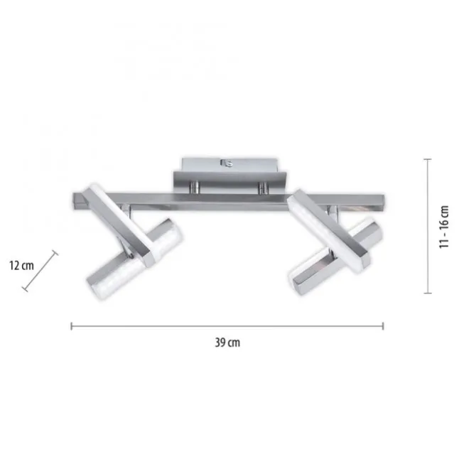 LED-Deckenleuchte, Stahl, 4-flammig, dreh und schwenkbar, modern