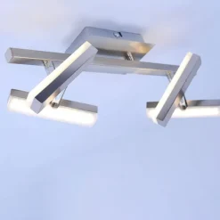 LED-Deckenleuchte, Stahl, 4-flammig, dreh und schwenkbar, modern
