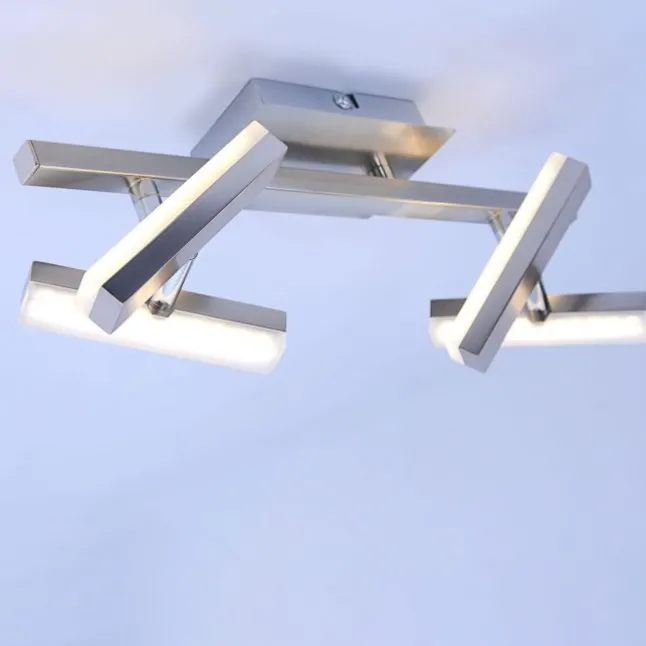 LED-Deckenleuchte, Stahl, 4-flammig, dreh und schwenkbar, modern