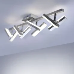 LED-Deckenleuchte, Stahl, 8flammig, drehbare Leuchtenköpfe, modernes Design