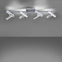 LED-Deckenleuchte, Stahl, 8flammig, drehbare Leuchtenköpfe, modernes Design