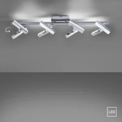 LED-Deckenleuchte, Stahl, 8flammig, drehbare Leuchtenköpfe, modernes Design