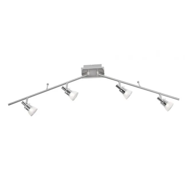 LED-Deckenleuchte, Stahl, 4flammig, dreh und schwenkbar, blendfreies Licht