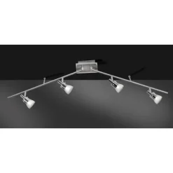 LED-Deckenleuchte, Stahl, 4flammig, dreh und schwenkbar, blendfreies Licht