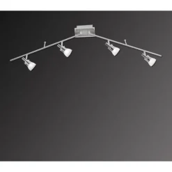 LED-Deckenleuchte, Stahl, 4flammig, dreh und schwenkbar, blendfreies Licht