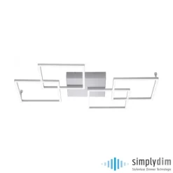 LED-Deckenleuchte, Stahl, geometrischer Form, warmweiß, dimmbar