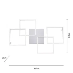 LED-Deckenleuchte, Stahl, geometrischer Form, warmweiß, dimmbar