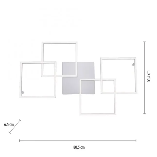 LED-Deckenleuchte, Stahl, geometrischer Form, warmweiß, dimmbar