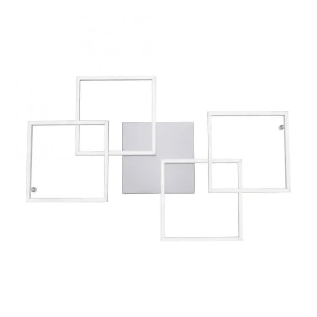 LED-Deckenleuchte, Stahl, geometrischer Form, warmweiß, dimmbar