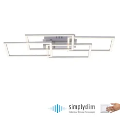 LED Deckenleuchte, stahl, modernes Design, inkl. Memory Funktion, dimmbar