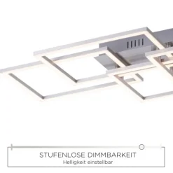 LED Deckenleuchte, stahl, modernes Design, inkl. Memory Funktion, dimmbar