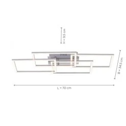 LED Deckenleuchte, stahl, modernes Design, inkl. Memory Funktion, dimmbar