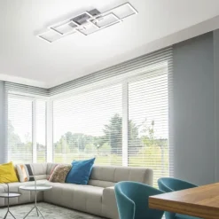 LED Deckenleuchte, stahl, modernes Design, inkl. Memory Funktion, dimmbar