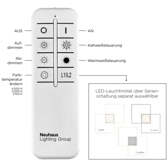 LED Deckenleuchte, stahl, modern, CCT Farbmanagement